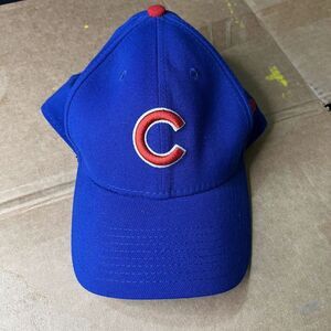 New Era 59FIFTY Cap‎ S/M Men's Blue Chicago Cubs Stretch Logo Embroidered Hat